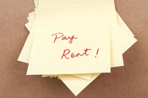 Pay rent words Stock Photos