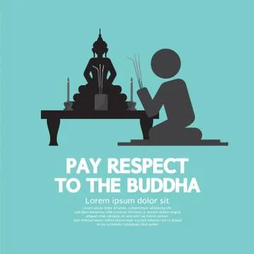Pay Respect To The Buddha Vector Illustration Illustrazione stock