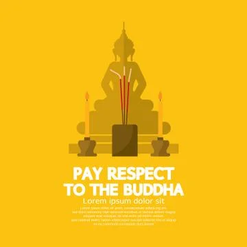 Pay Respect To The Buddha Vector Illustration Stock Illustration