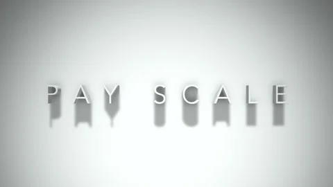 Pay Scale 3D title animation with shadows on a white background Stock Footage 296607930