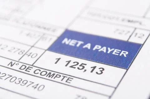 Pay sheet document with  amount of salary in euro money Stock Photos