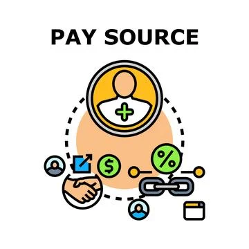 Pay source for finance income business partnering Stock Illustration