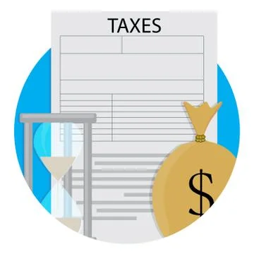 Pay taxes vector icon Stock Illustration