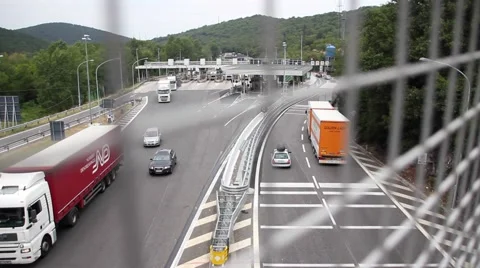 Pay toll high angle Video stock 47331011