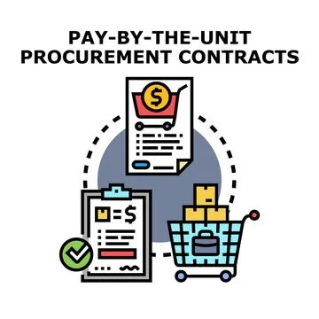 Pay by the unit procurement contracts business concept Stock Illustration