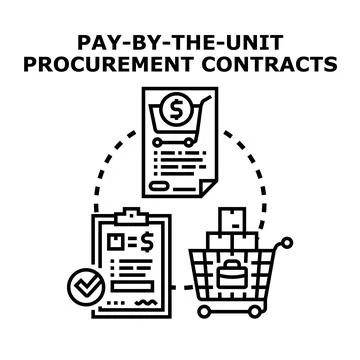 Pay by the unit procurement contracts business concept Stock Illustration
