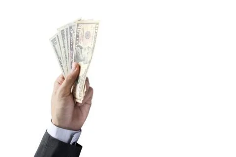 Pay the US dollar on a white background with a clipping path Stock-Fotos