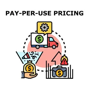 Pay per use pricing model implementing cost effective service 库存插图