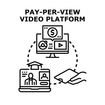 Pay per view video platform for online education content Stock Illustration