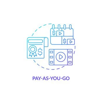 Pay as you go blue gradient concept icon 스톡 일러스트