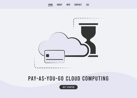 Pay-as-you-go Cloud Computing Payment vector icon. PAYG cloud services purchase Stock Illustration