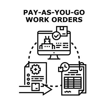 Pay as you go work orders management system イラスト素材