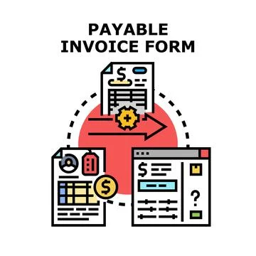 Payable invoice form concept process illustration Stock Illustration
