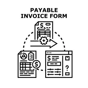 Payable invoice form concept process illustration Stock Illustration