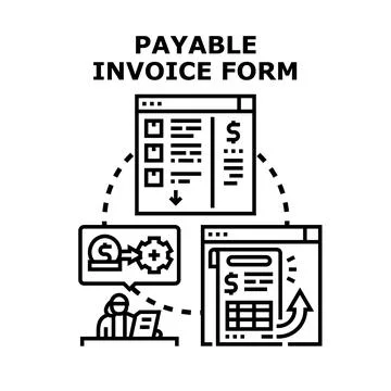 Payable invoice form process vector concept illustration Stockillustratie
