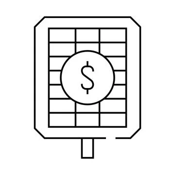 Payback and price solar panel line icon vector illustration 库存插图