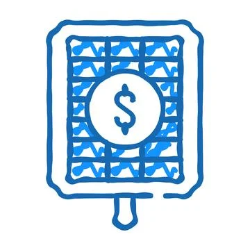 Payback and price solar panel icon doodle illustration Illustrazione stock