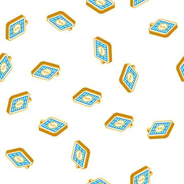 Payback and price solar panel isometric icon seamless pattern Stock Illustration