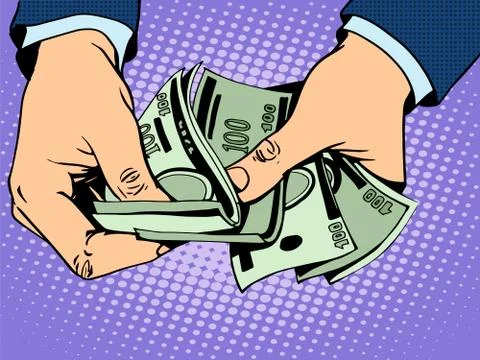 Payback cash in hand Stock Illustration