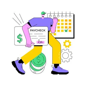 Paycheck abstract concept vector illustration. イラスト素材