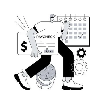 Paycheck abstract concept vector illustration. イラスト素材