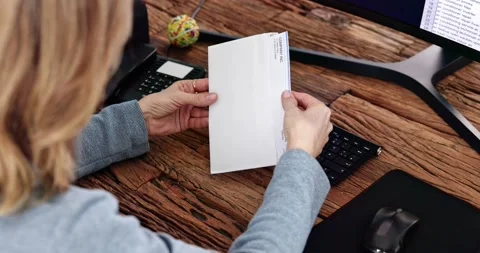 Paycheck In Open Envelope Stock Footage 231930016