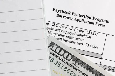 Paycheck protection program. borrower application form. Stock Photos