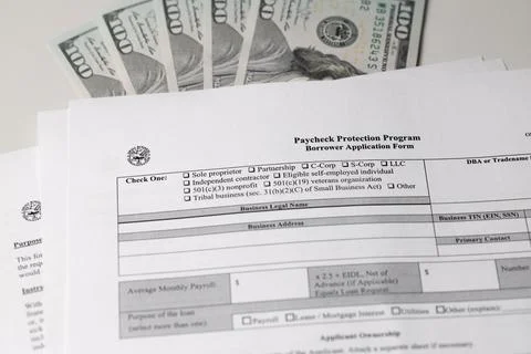 Paycheck Protection Program Borrower Application Form Foto stock