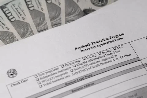 Paycheck Protection Program Borrower Application Form Foto stock