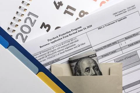 Paycheck protection program second draw. borrower application form revised. Фото