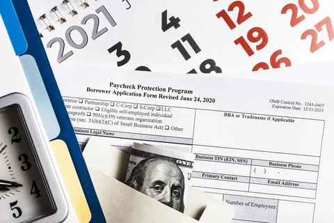 Paycheck protection program second draw. borrower application form revised. Foto stock