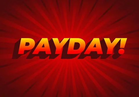 Payday. 3D text effect for digital or print ads Stock Illustration