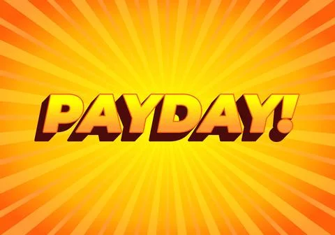Payday. 3D text effect for digital or print ads Stock Illustration