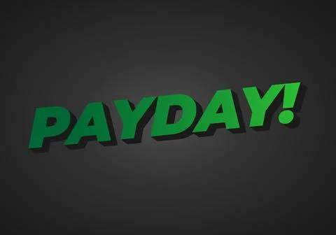 Payday. 3D text effect for digital or print ads Stock Illustration
