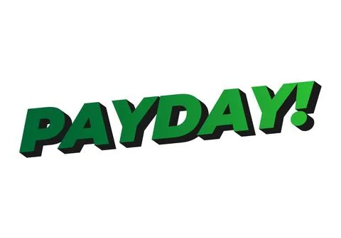 Payday. 3D text effect for digital or print ads Stock Illustration