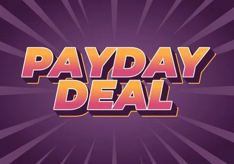 Payday deal. Text effect in 3D style, for digital or social media ads Illustrazione stock