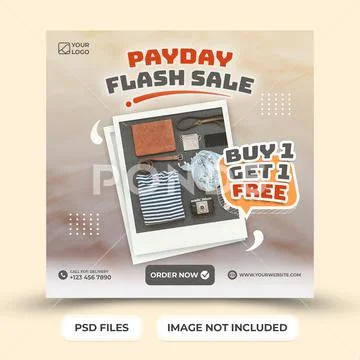 Payday flash sale social media and instagram post template premium psd PSD Template