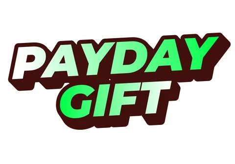 Payday gift. Text effect in bold font with white isolated background Stock Illustration