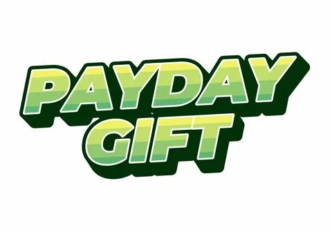 Payday gift. Text effect in modern font. White isolated background Stock Illustration