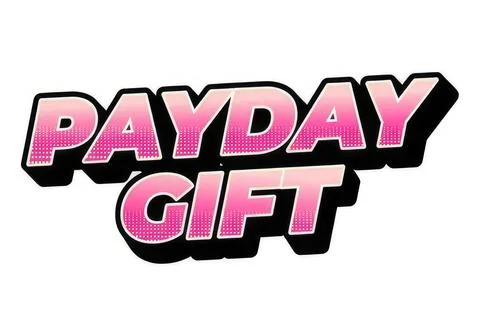 Payday gift text with pink and black 3d style design Stock Illustration