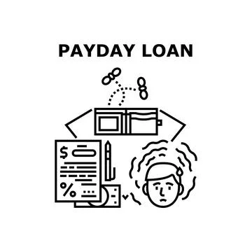 Payday Loan Vector Concept Black Illustration Stockillustratie