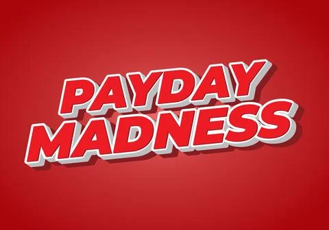 Payday madness. Text effect in bold font type. for promotional needs. full .. Illustrazione stock