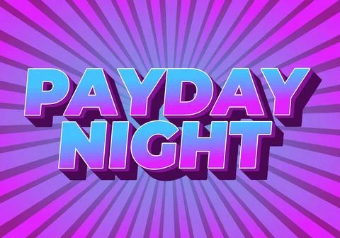 Payday night. Text effect for print or digital ads 스톡 일러스트