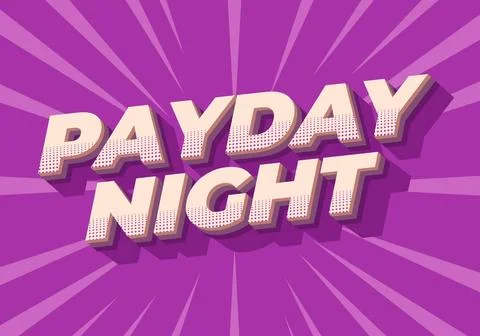 Payday night. Text effect for print or digital ads 스톡 일러스트