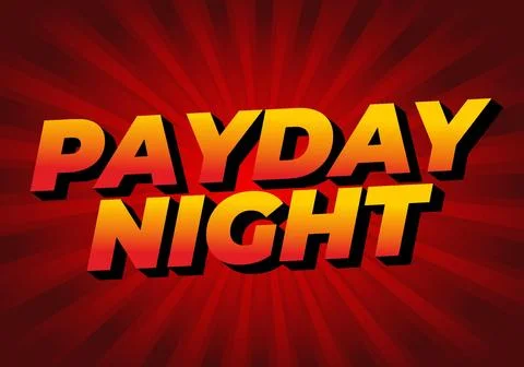 Payday night. Text effect for print or digital ads 스톡 일러스트