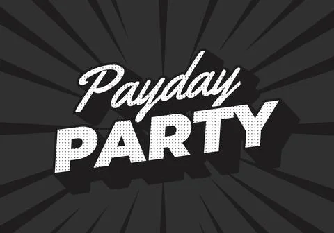 Payday party. Text effect in 3D look with good colors 스톡 일러스트