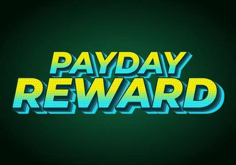 Payday reward. Text effect in bold font for social media advertising purposes Stock Illustration