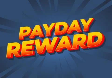 Payday reward. Text effect in bold font for social media advertising purposes Stock Illustration