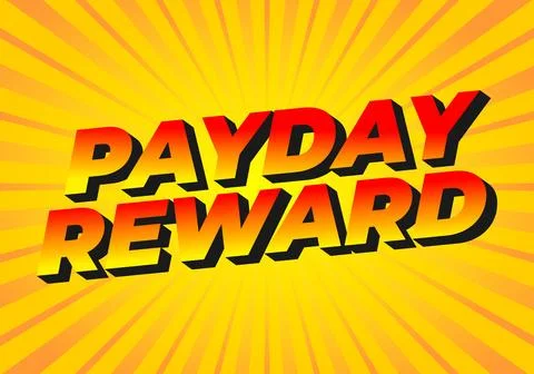Payday reward. Text effect in bold font and 3D style Stock Illustration