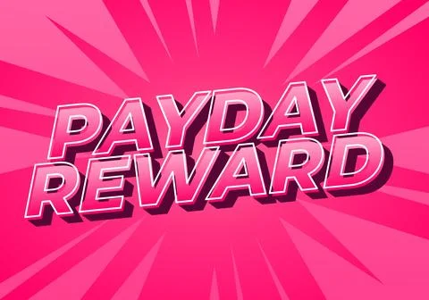 Payday reward. Text effect in bold font for social media advertising purposes Stock Illustration
